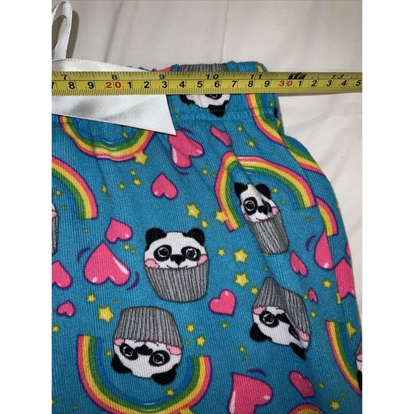 Sleep On IT Girls Multi Color Pajama Pants Med Size 10/12 Panda Rainbow Hearts - Picture 4 of 6